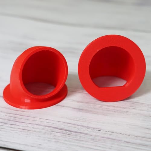 PIAOLGYI 16 Pcs 1.5 Inches Quail Feeder Ports,DIY Automatic Poultry Feeder,No Waste DIY Feed Ports (Red) - color: Red