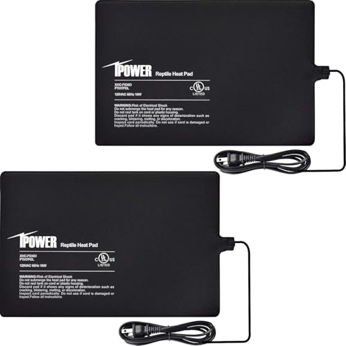 iPower 8x12 Inch Reptile Heat Pad Under Tank Heater, Energy-Efficient & Waterproof Design Terrarium Warmer Mat for Turtles, Lizards, Snakes, 2 Pack - size: 8 X 12 Inch, style: 2 Pack Heat Pad