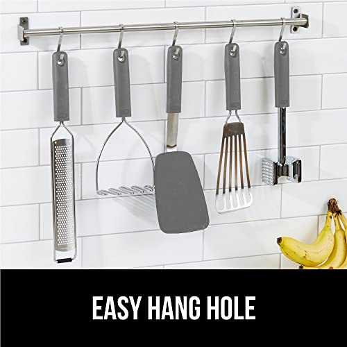 GORILLA GRIP BPA-Free Silicone Spatula for Non Stick Frying Pan, Heat Resistant Flexible Head, Patented Soft Comfortable Handle, Non-Scratch Kitchen Turner, Flip Burgers, Pancakes, 11.6 in, Gray - color: Gray