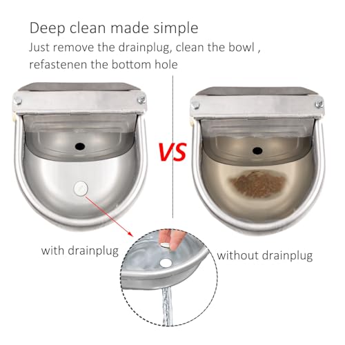 Automatic Water Dispenser for Dog Water Bowl Dispenser Large Size Stainless-Steel Waterer Feeder Self Filling Water Trough for Poultry and Livestock (Stainless Steel, Large) - color: Stainless Steel