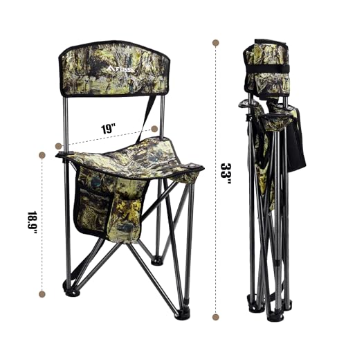 FLISSA Hunting Blind & Hunting Chair Bundle, Pop-Up Camouflage Deer Blind with Portable Folding Hunting Chair for Deer, Turkey & Ground Hunting