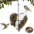 Handmade Alpaca Fiber Bird Nesting Heart,Refillable Hummingbird Nest Holder,Birds Nests Material Holder,Winter Tree Shelter for Wild Bird,Hummingbird Houses Nest Boxe for Outside Garden Art Birdhouse
