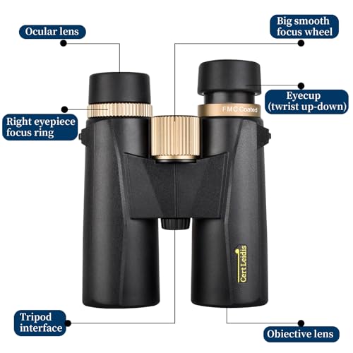 10x42 HD Binoculars for Adults High Powered with Phone Adapter and Tripod, Super Bright BAK4 Prism Waterproof Compact Binoculars for Bird Watching Hunting Stargazing Hiking Cruise Travel - style: 10x42
