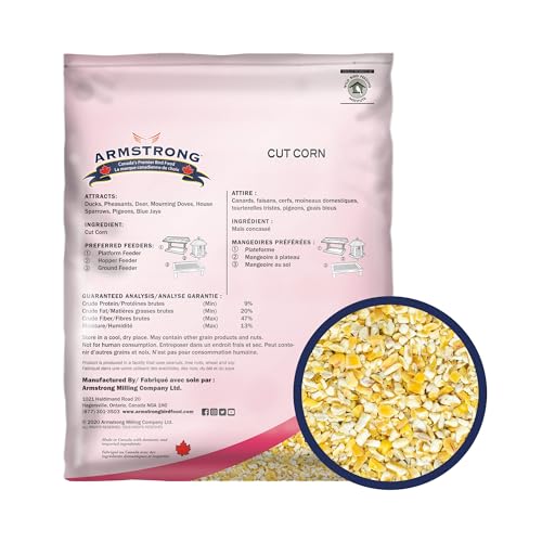 Armstrong Wild Bird Food Cut Corn, 4.4 Pounds - Premium High-Energy Feed for Mourning Doves, Blue Jays, Ducks & Deer - Ideal for Backyard Feeders, Ground Feeding & Outdoor Wildlife - size: 4.4lbs