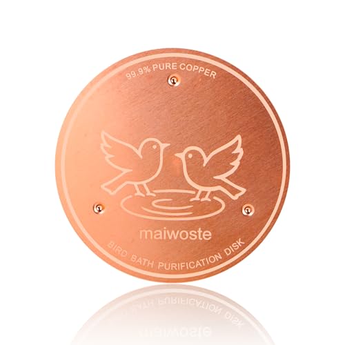 Bird Bath Copper Disk, 4 Inch, 99.9% Pure Copper, 1 Pack | 0.6mm Thick, 99.9% Pure Copper with Triple-Point Support, Fits Most Bird Baths, Bowls and Outdoor Water Features