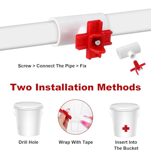 30 Sets Chicken Waterer Kit, Horizontal Leakproof Chicken Water Nipples | This 30-set automatic chicken waterer includes durable chicken water nipples, gaskets, tape, and drill bit.