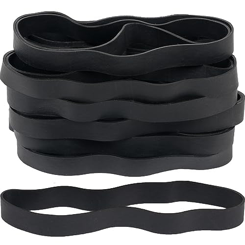 AIWOQI Rubber Bands Long Size 107 Heavy Duty Big Wide Rubber Band 30pcs | Elastic Bands for Office Supply Trash Can File Folders Litter Box Rubber Bands Black - color: Black