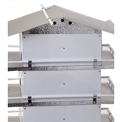 Birds Choice Premium Aluminum Purple Martin House – 16 Room, 4 Floor Birdhouse with Starling Resistant Entrance Holes, Ventilated Roof & Easy Cleaning, Unassembled | Starling Resistant Entrance Holes, Ventilated Roof for Cooler Nests, Easy Cleaning Access