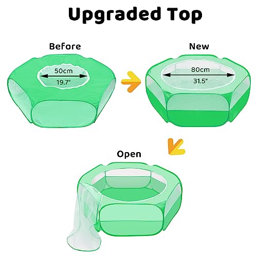 Amakunft Small Animal Pop-Up Playpen with Mesh Cover, 47'' x 23.6'' x 15'' Chicken Brooder Box, Play Pen Indoor Outdoor for Guinea Pigs, Bunny, Rabbits, Kittens - color: Green