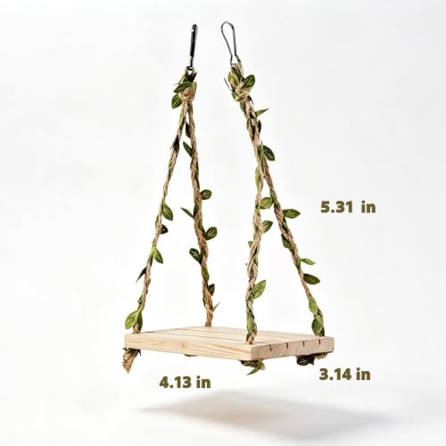 Spinning Bird-Toys Bird Cage Toys & Bird Perch Parrot-Parakeet Budgie Cockatiel Conure Macaw Chicken Parrot Enrichment Cage Accessories Small Animal Chewing Toy (Hanging Bird Swing) - color: Hanging Bird Swing