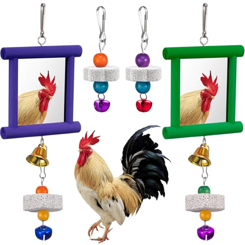 Sumind 2 Pieces Chicken Mirror Toys, Green, Purple, 3.94 x 3.94 Inches | Clip on Wide Brim Golf Visors, Adjustable Elastic Headband Sun Hat, Lightweight Sport Cap for Summer Outdoor Activities Women - color: Green,Purple, size: 3.94 x 3.94 Inches
