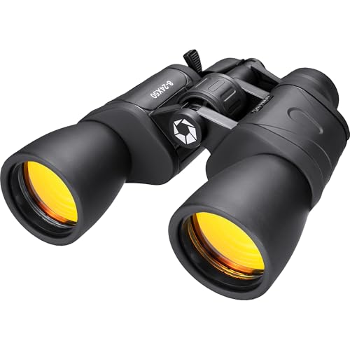 Barska Gladiator 8-24x50 Zoom Binoculars with Tripod Adaptor for Long Range Viewing, Birding, Events, etc - style: 8-24x50 Ruby Lens