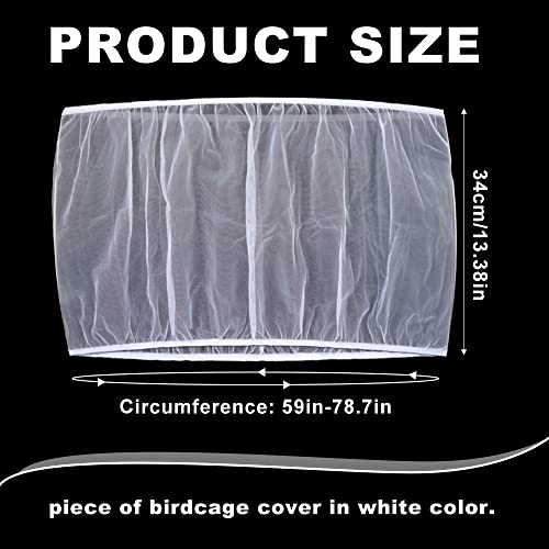 Bird Cage Seed Catcher Skirt, Bird Cage Mesh Net Cover, Parakeet Cage Skirt, Birdcage Cover Seed Catcher for Round Square Cages (White, XL) - color: White
