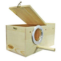 Sturdy Nest Box (M) - Cage Attachment, Hinged Lid, Perching Ledge - for Sugar Glider, Squirrel, Rat, Finch, Parakeet, Lovebird, Parrotlet, Lovebird, Canary, Cockatiel, Other Birds & Small Pets - size: Medium