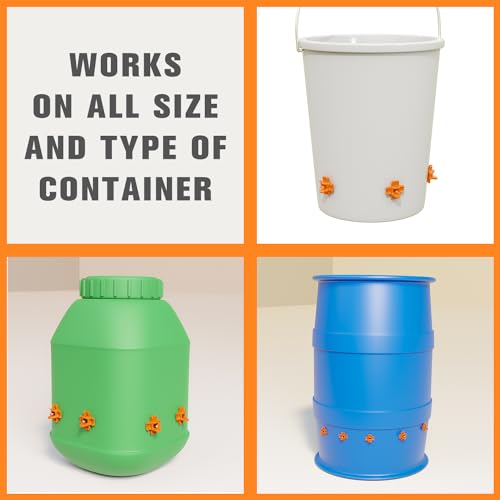 Chicken Waterer Nipples, Pack of 15 (Orange), Horizontal Side Mount, Anti-Leak Automatic Water System for Poultry, Suitable for Chickens, Duck, Quail, Includes Drill Bit & Installation Tool