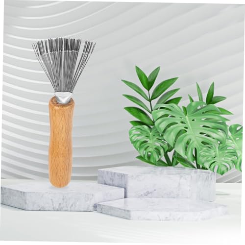 Kenzan Cleaning Rake for Ikebana Floral Arrangements Stainless Steel Tool for Easy Cleanup of Leaves and Debris Compact Design Comfortable Handle