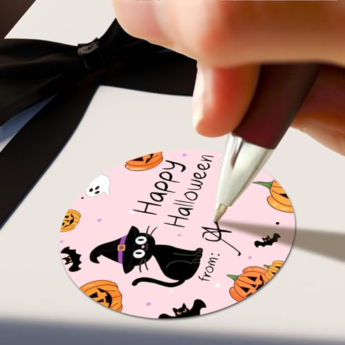 Louise Maelys 500 Pcs Happy Halloween Stickers, 2 Inch | Writable Halloween Stickers Label for Goodie Bags Envelope Decorations, Party Supplies, Treat Bags, Pumpkins, Crafts - color: Color3