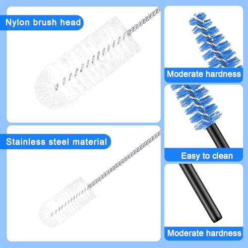 37 Pieces Hummingbird Feeder Cleaning Brush 3 Size Mini Nylon Tube Brushes Set 2 in 1 Double Headed Hummingbird Brush Cleaner for Bottles Tubes Jars Bird Feeder(White) - color: White