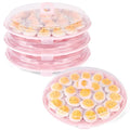 HANSGO Deviled Egg Containers with Lid, 3 PCS Deviled Egg Platter Carrier | Deviled Egg Trays with 66 Slots for Party, Home Kitchen, Easter, Thanksgiving and Other Festival, Pink - color: 3pcs Pink