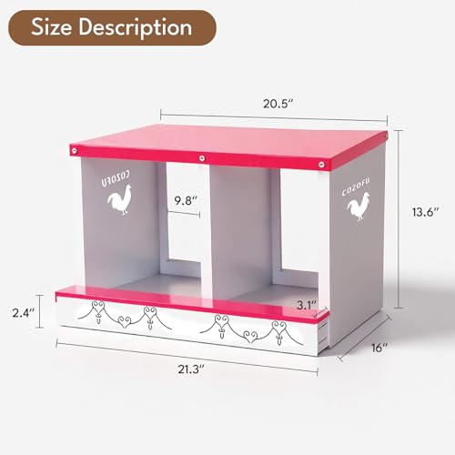 Chicken Nesting Boxes Rollout Egg Laying Collection 2Compartment Red - color: Red, size: 2 HOLE