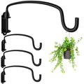 4 Pack Plant Hanger Bracket Wall Mounted Hooks for Hanging Bird Feeder, Flower Bracket, Anti Rust Metal Lanterns 12 Inches - color: Black, size: 12in 4Pack
