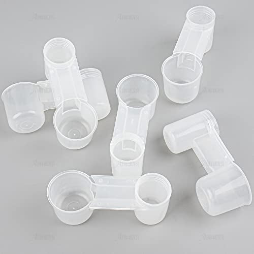 AUEAR, Set of 12 Bird Drinker Feeder Cup Soda Pop Water Bottle Plastic for Pigeons Parrot Chicken Supplies (Clear) - color: Clear