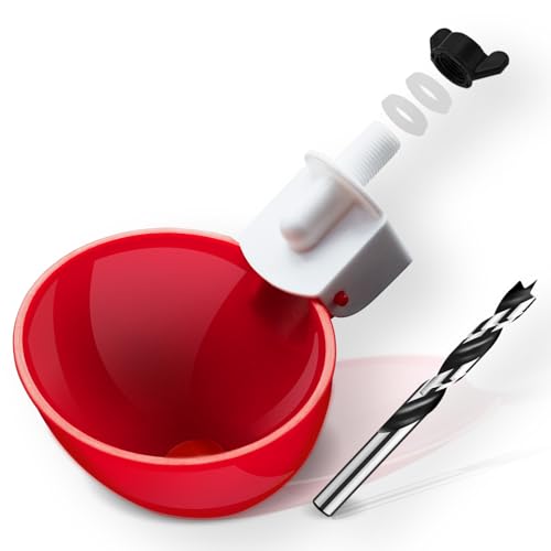 16 Pack Automatic Chicken Waterer, Red Chicken Water Feeder Cups Suitable for Various Poultry, Cup Body Deepened Double Rubber Ring No Leakage, with Mounting Hole Opener - color: Red, size: 16-Pack