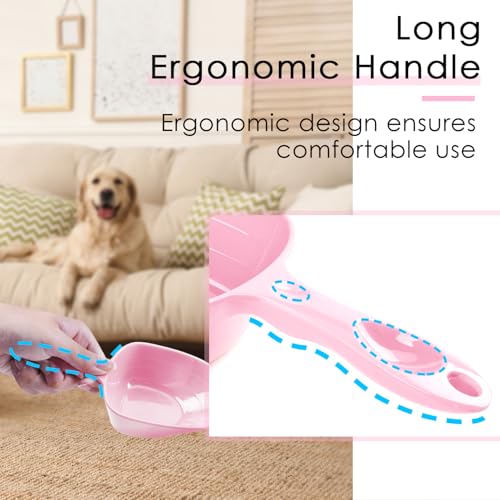 Melamine Pet Food Measuring Scoop, 1 Cup 1/2 Cup 1/4 Cup with Clear Measurement Lines for Dog, Cat, Bird, and Rabbit, Durable, Ergonomic Handle, Dishwasher safe-Pink - color: Pink
