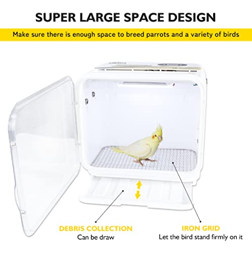 Small Full Featured Brooder/Portable Intensive Care Unit for Warming Parrot or Sick and Injured Birds,Baby Bird Incubator for Small Birds,Parrot Cage with Heating,Comes with Car Power Cord