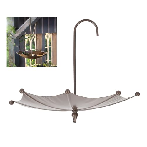 Metal Bird Feeder Rain Guard,Hanging Bird Feeder and Bath Umbrella Shade Hummingbird Oriolefeeder Tray Bath Pond Or Drinker for Outdoor Garden Decor