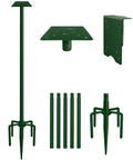 90Inch Heavy Duty Bird House Pole Mount Kit with Frosted, Bird Feeder Pole Kit with 5 Prongs Base and 2 Plates, for Outdoor, Yard, Garden, Green(Birdhouse Not Include) - color: green