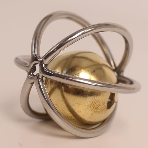 Heavy-Duty Stainless Steel Large Parrot Toy — Chew-Proof Foraging Ball (with Bell), Suitable for Macaws, Eclectus Parrots, Amazon Parrots, etc. (Medium) - size: Medium