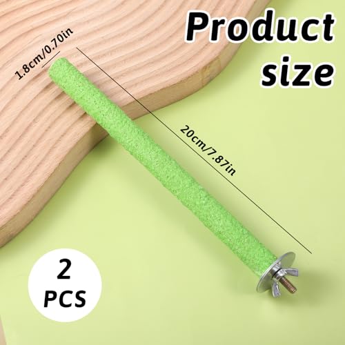 Bird Perches for Cage, 2 PCS Parrot Perch Bird Cage Perch Toy Paw Grinding Stick Cages Wooden Grinding Claw Sticks Sanded Surface Cages Toy for Parakeets Finches Parakeet Toys Birdcage Accessories - color: Blue, Green