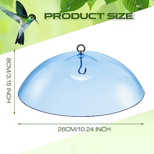 2 Pcs 10 Inch Squirrel Baffles Plastic Bird Feeders Protective Cover Dome Rain Proof with Hooks for Hanging Bird Seed Covers Rain Guards(Clear, Blue) - color: Clear, Blue