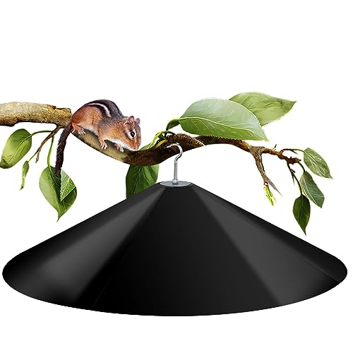 24-inch Large Squirrel Baffles for Bird Feeders Pole | Squirrel Proof Bird Feeders for Outdoor Hanging, Bird House Guard for Shepherd’s Hook, Two Way Use, Black Color - color: Black