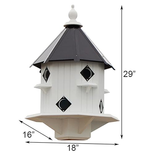 BestNest Purple Martin Castle House, Black Roof, Ideal for Outdoors