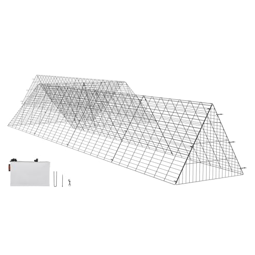 VEVOR Chicken Tunnels for Yard, Metal Poultry Playpen for Outside with Waterproof Cover, 118.1 x 28 x 24.2 inch (LxWxH), Easy to Setup, Also Widely Used for Ducks, Rabbits, Geese Coop - size: 287"L x 78.7"W x 24.2"H, style: Panel + Corner + Tarp