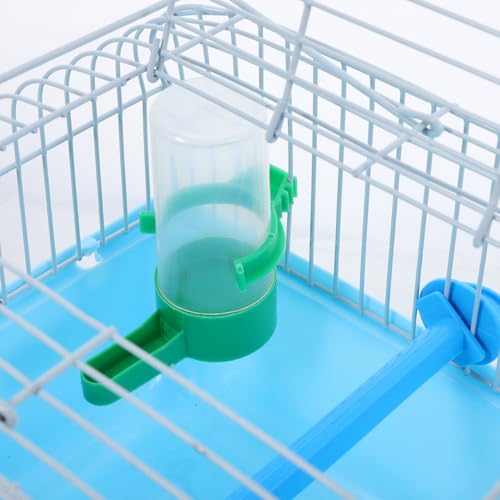 Toddmomy Portable Bird Cage with Perch Food Box Water Dispenser Spacious Travel Carrier for Parrots Lovebirds Small Birds 9.29X6.57X6.29 Inches - color: Blue