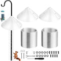 2 Set 19 Inch Squirrel Baffle and Squirrel Barrier Spring Device Metal Coil for Bird Feeder Pole, Outside Pole Mount Stopper & Bird House Guard for Outdoor Shepherd Hooks (White) - color: White