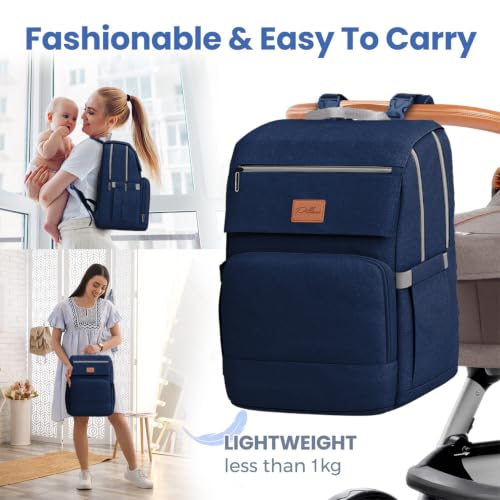 Baby Diaper Bag Backpack - Baby Bag for Girls & Boys, Large Waterproof Diaper Backpack - Baby Shower Gifts for Boys & Registry Must Haves - Travel Diaper Bags with Changing Pad - Newborn Stuff - color: C. Navy Blue, style: Classic