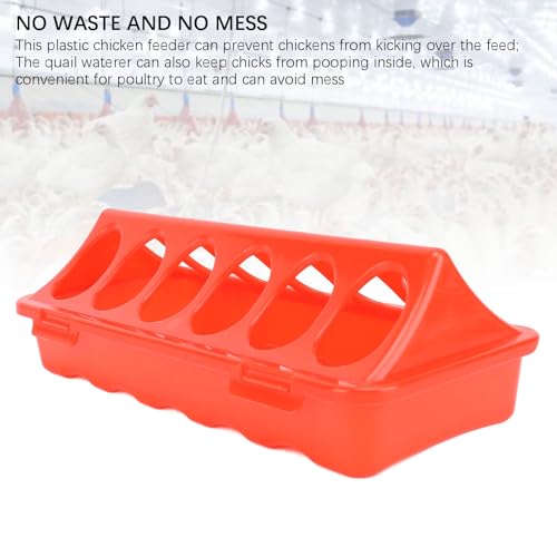 10 Set Flip Top Poultry Feeder, Flip Top Chick Feeder Plastic Quail Small Poultry Feeding Tray 12 Trough Dish Dispenser for Chicken Duck
