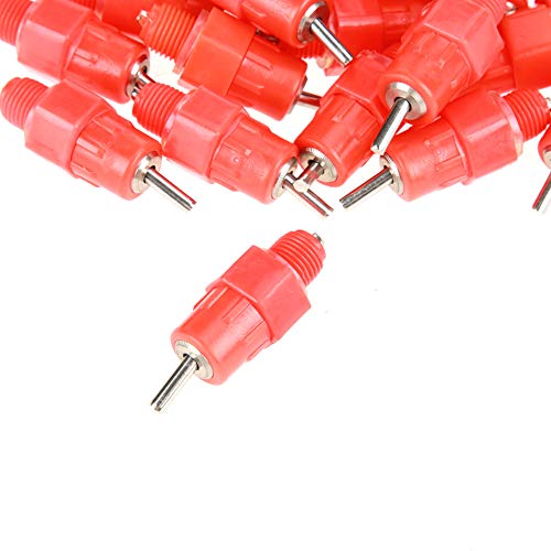 50Pcs Chicken Nipple Feeder, Automatic Chicken Waterer Nipple Drinker Feeders, Water Drinker Duck Hen Poultry Drinker, Fowl Drinker Kit for Chicken Quail Duck