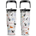 Gift for Cat Lovers - 30oz Double-Wall Insulated Tumbler with Top Handle and Flip Straw, Gift for Cat Mom, Women, Birthday & Christmas, Great for Office, Car, Travel Use - color: Cat1