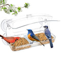Window Bird Feeder with 4 Strong Suction Cups | 2.36" heavy duty suction cups, close-up outdoor viewing, bird watching gift for cat & bird lovers, fits cardinals, finches - color: Clear