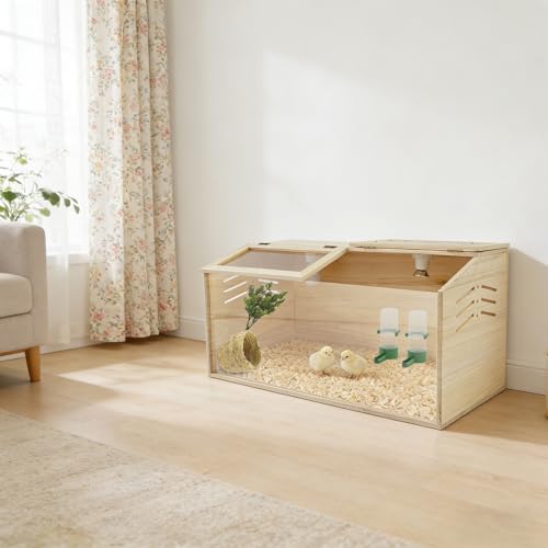 Chicken Brooder Box, Indoor Brooding Box for Chicks with Ventilation Holes, Brooder Box with Removable Floor for Easy Cleaning, Chick Starter Kit for Duck Quail Poultry, 30x24x17 Inch