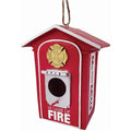 Spoontiques - Birdhouse - Garden Décor - Decorative Bird House for Yard and Garden Decoration - Hanging Novelty for Outdoor Patio - Fire Box Birdhouse, Red