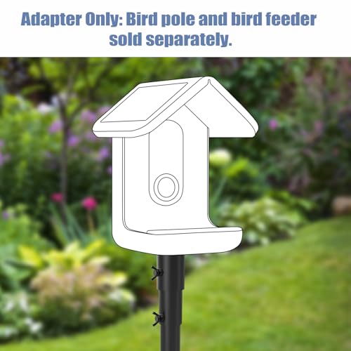 Designed for Bird Buddy – Pole Mount Adapter for Bird Feeder with Camera, 180° Swivel Design, Easy Setup, Attaches Securely to Feeder Pole, Metal Accessory