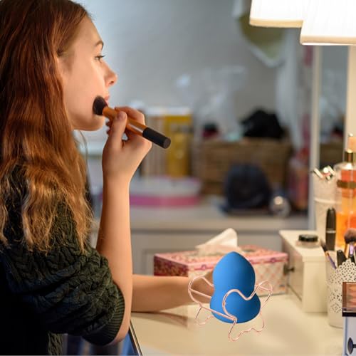 SHERCHPRY 2pcs Metal Makeup Sponge Holders Drying Rack Moisture-Proof Beauty Sponge Storage for Liquid and Powder Reusable Egg Case for Cosmetics