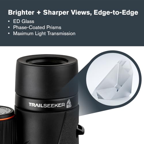 Celestron TrailSeeker ED 10x50 ED Glass Binoculars for Low-Light Viewing | Large 50mm Objectives, ED Glass for Bright Views, Phase & Dielectric-Coated BaK-4 Prisms, Fully Broadband Multi-Coated - style: Trailseeker ED 10x50