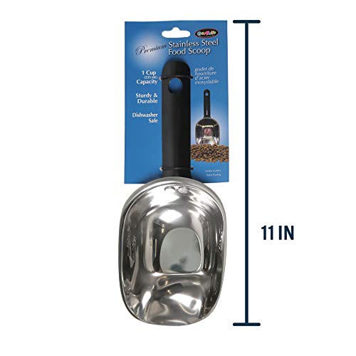 OurPet's Durapet Stainless Steel Food Scoop, 1 Cup,silver